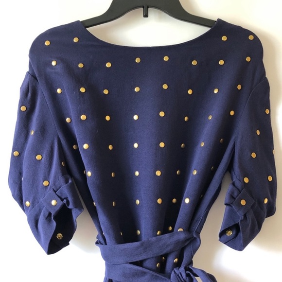 Alice by Temperley Navy Studded Mini Lila Dress 4 - Picture 3 of 7